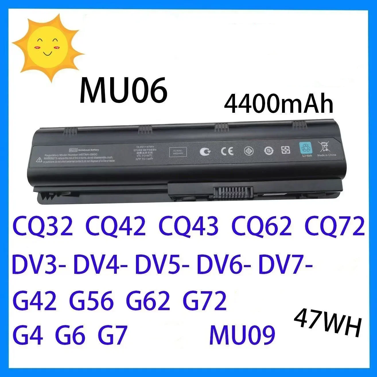 Suitable for HP G4/6 CQ32 42 62 72 CQ43 630 G56 DV6 MU06 notebook ...