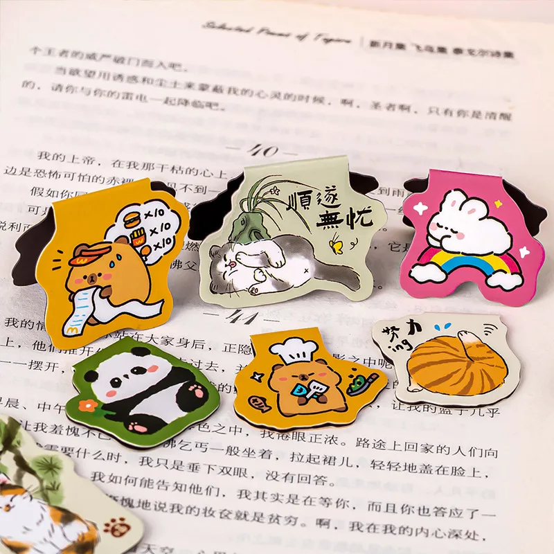 Magnetic bookmark animal bookmark bookmarks stationery supplies cute animal combination magnetic bookmark student magnet bookmark school office supplies
