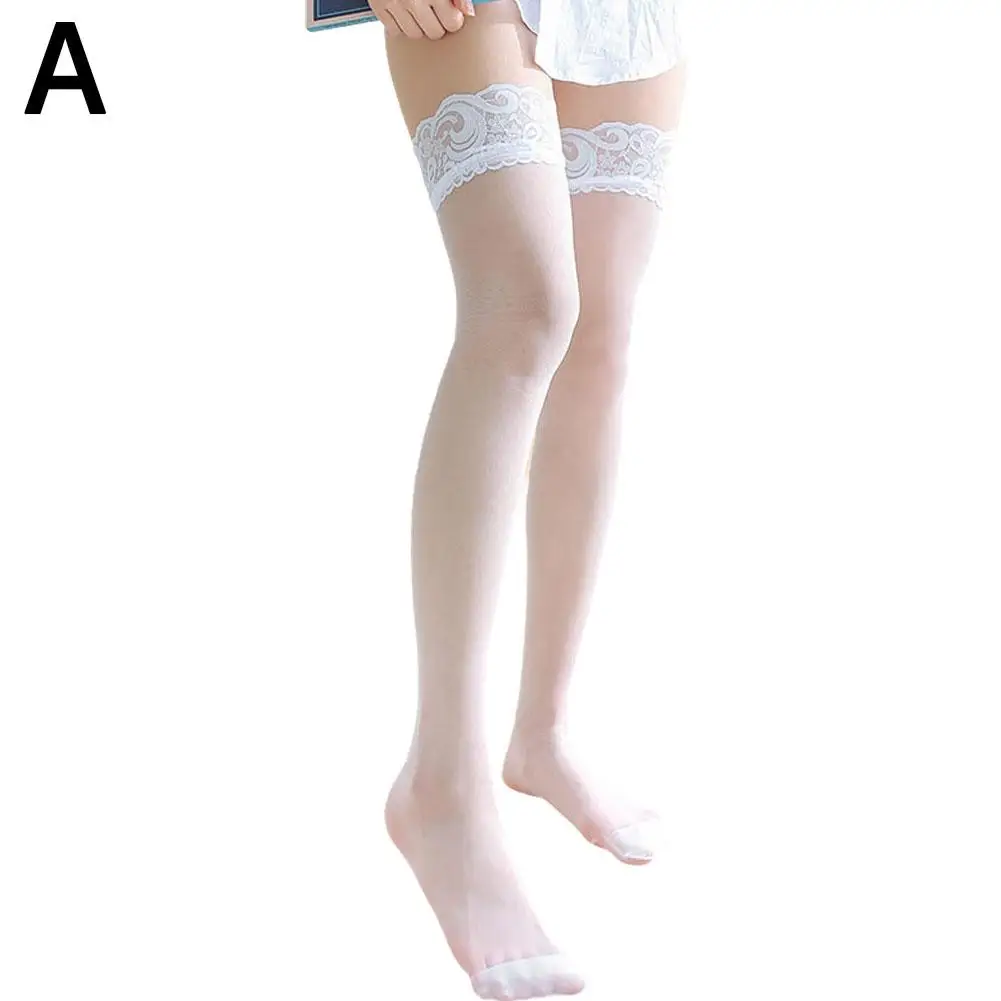 Sexy Women Lace Top Stockings Floral Lace Patchwork Over Knee Thigh High Elastic red black Stockings Women's Thigh Stocking