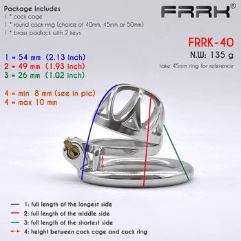 FRRK-48 Bird Chastity Cage for Male Bondage Device Belt Metal Cub Animal Cock Rings Steel Penis Lock BDSM Couple Sex Toys 5