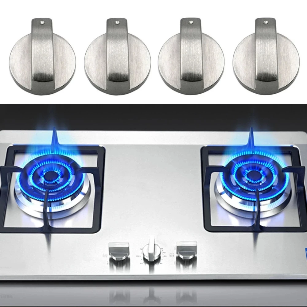 6mm Metal Silver Gas Stove Cooker Knobs Adaptors Oven Switch Cooking Surface Control Locks Cookware Parts