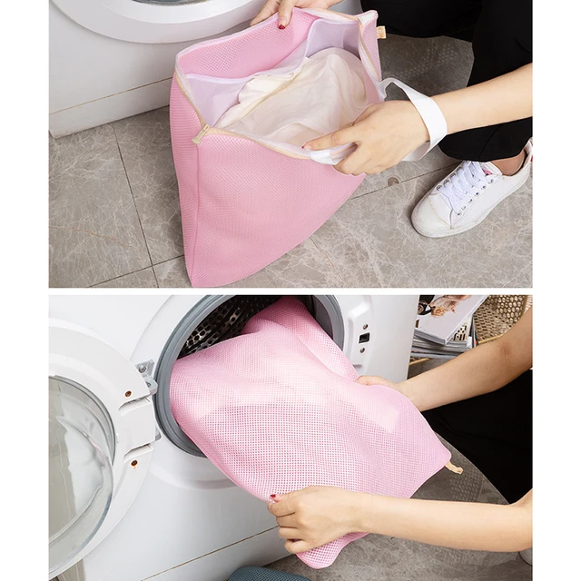 Laundry Bag 46×41 Cm Largecapacity Mesh Handbag With Handle Washing Machine  Bag Home Travel