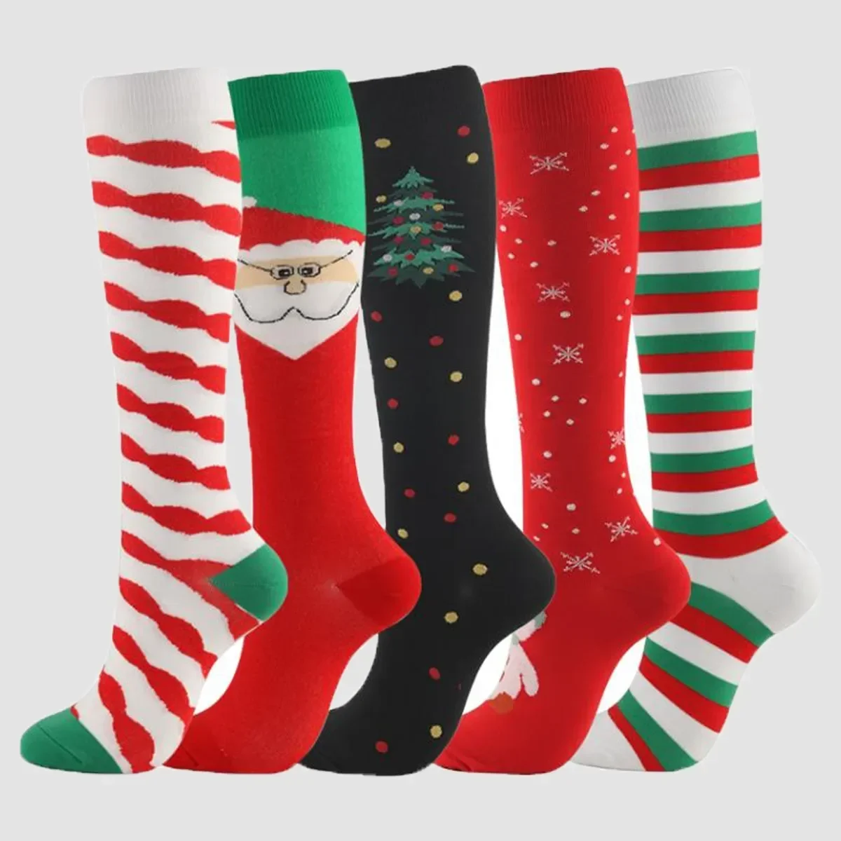 

Gift Sports Women Claus Christmas Gym Socks Men Tree Compression Socks Santa Christmas Running Halloween For Snowflake Outdoor