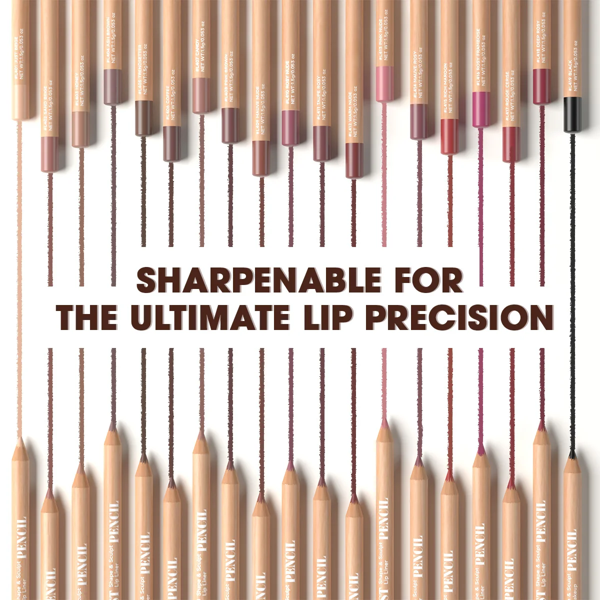 8pcs/Set Nude Lip Liner Makeup Set-Natural And Long-lasting Waterproof Matte Effect, Long-lasting And Durable