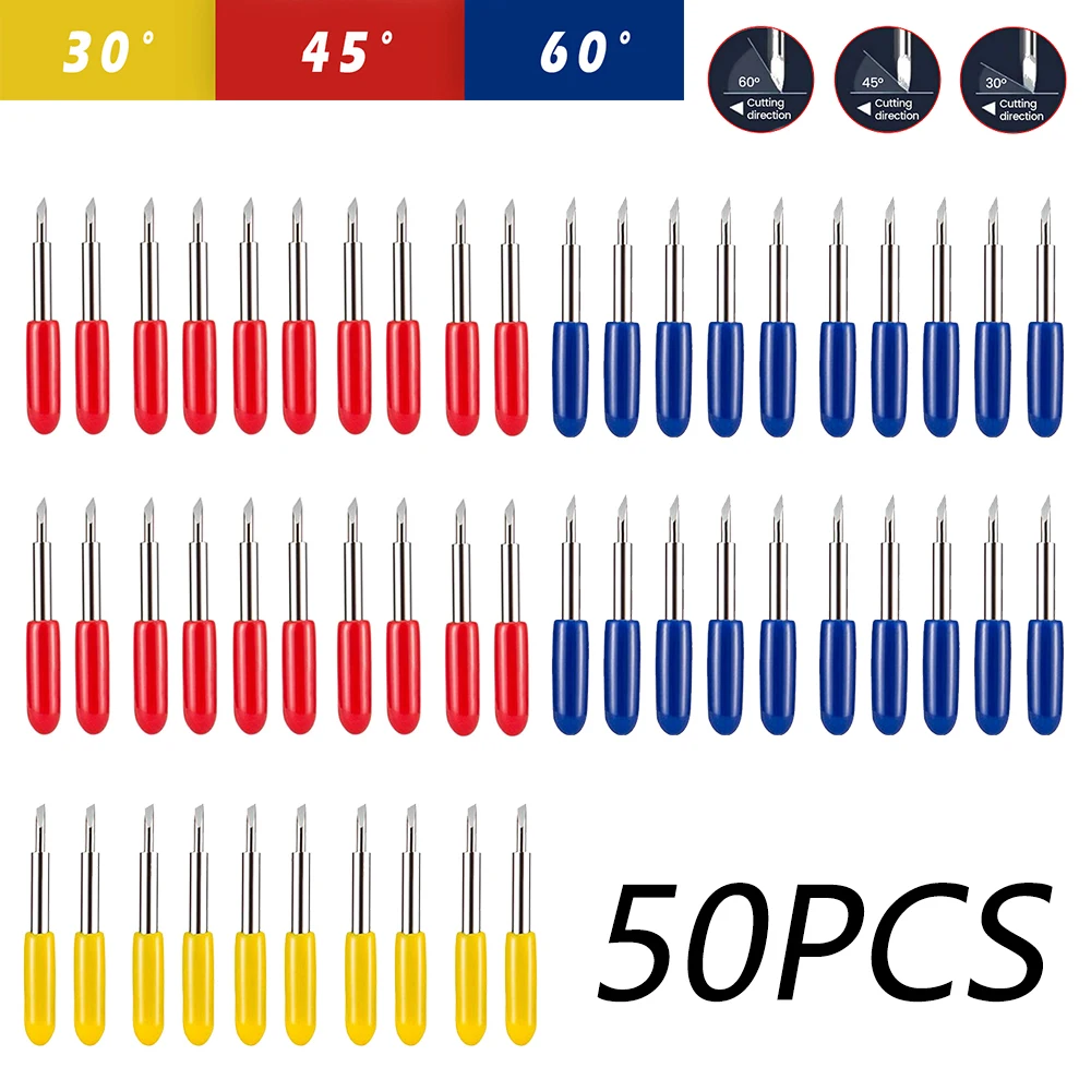 30/35PCS Plotter Blade Set 30/45/60 Degrees Roland Cricut Tool Wood Working  Blades Vinyl Cutter Offset Replacement Carving Tool