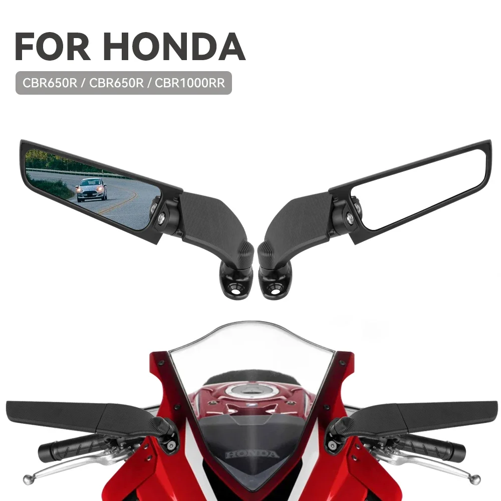 오토바이 개조 윈드 윙 회전 백미러, 혼다 CBR650R F CBR1000RR CBR600RR CBR 250R 300R 400RR 500R 용