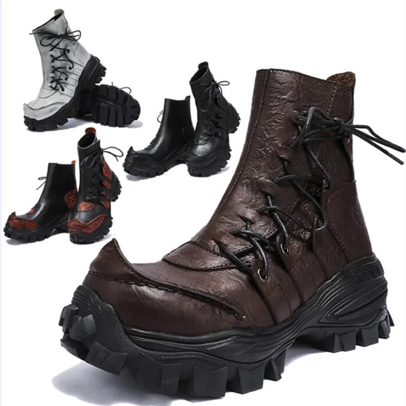 Botas-Mocorcycle-de-piel-aut-ntica-para-hombre-bota-negra-de-fondo