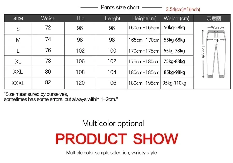 Description Picture 2 of itemMen's Fashion Print Long Pants Autumn and Winter Fleece Casual Sweatpants Bottoms Jogging Fitness Sports Trousers 13 Colors