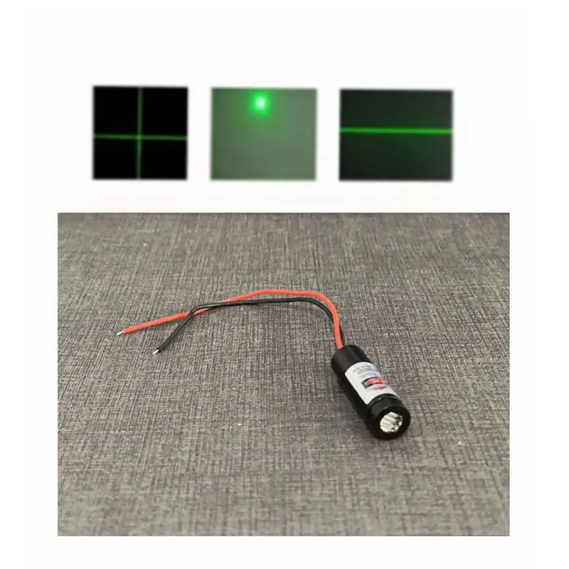 515nm 520nm 15mw Green Dot/Line/Cross Laser Diode Module 12X40mm 12 35mm focusable 515nm 520nm 10mw laser module cross line dot green beam with usb power adapter