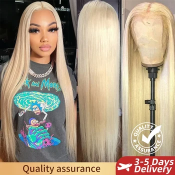 30 40 46 Inch 613 Bone Straight Human Hair Wig Colored Honey Blonde 13x6 HD Lace Frontal 13x4 Front Wigs 100% Raw Human Hair Wig 1