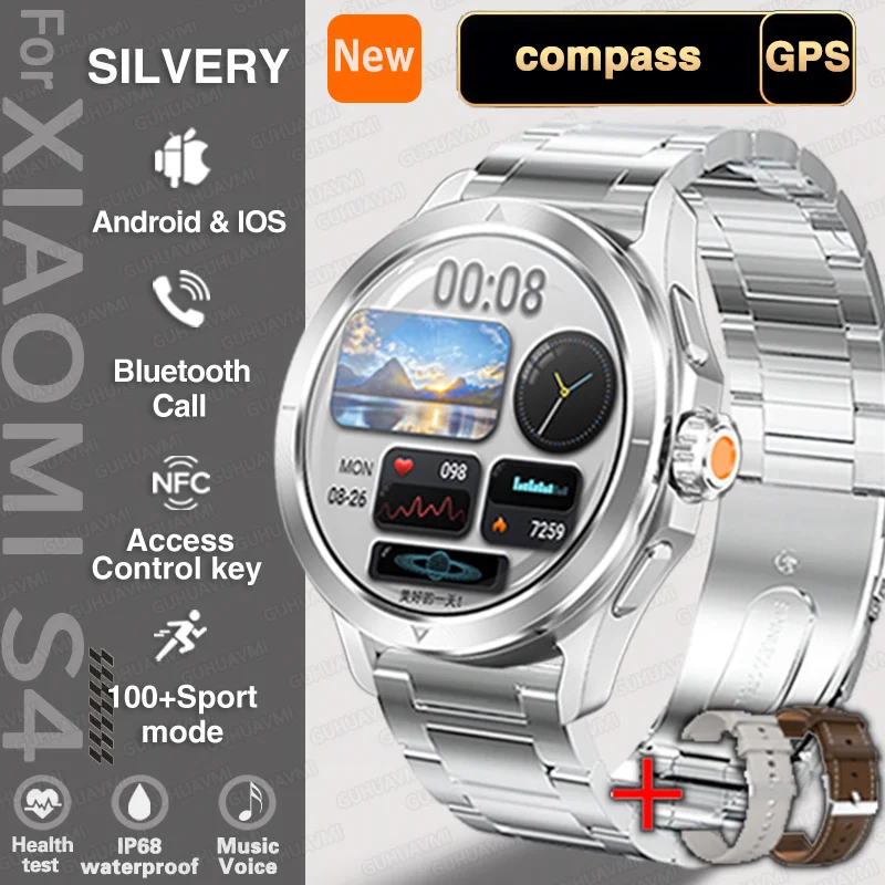 New S4 Ultra AMOLED Outdoor Sports Watch GPS Tracker Heart Rate Waterproof Men - Picture 34 of 36