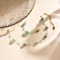 Boho-Collier de plage en pierre naturelle irrégulière pour femmes, colliers de la présidence, acier inoxydable 216.239.perle diversifier, cadeau de bijoux 6
