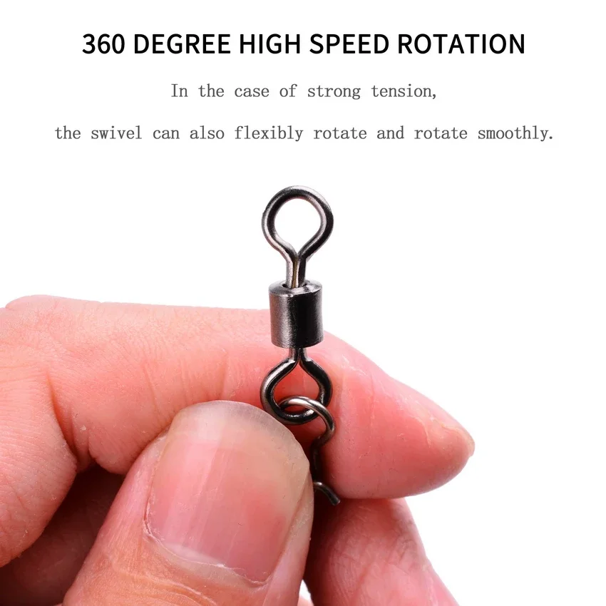 Aorace Stainless Steel Fishing Connector Pin Set - Bearing Rolling Swivel Snap Pins Tackle Accessories Collection