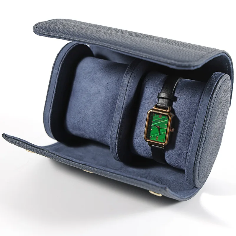 Fashion Casual Multi-Color Leather Watch Box with 3 Slots - Portable Dustproof Travel Storage