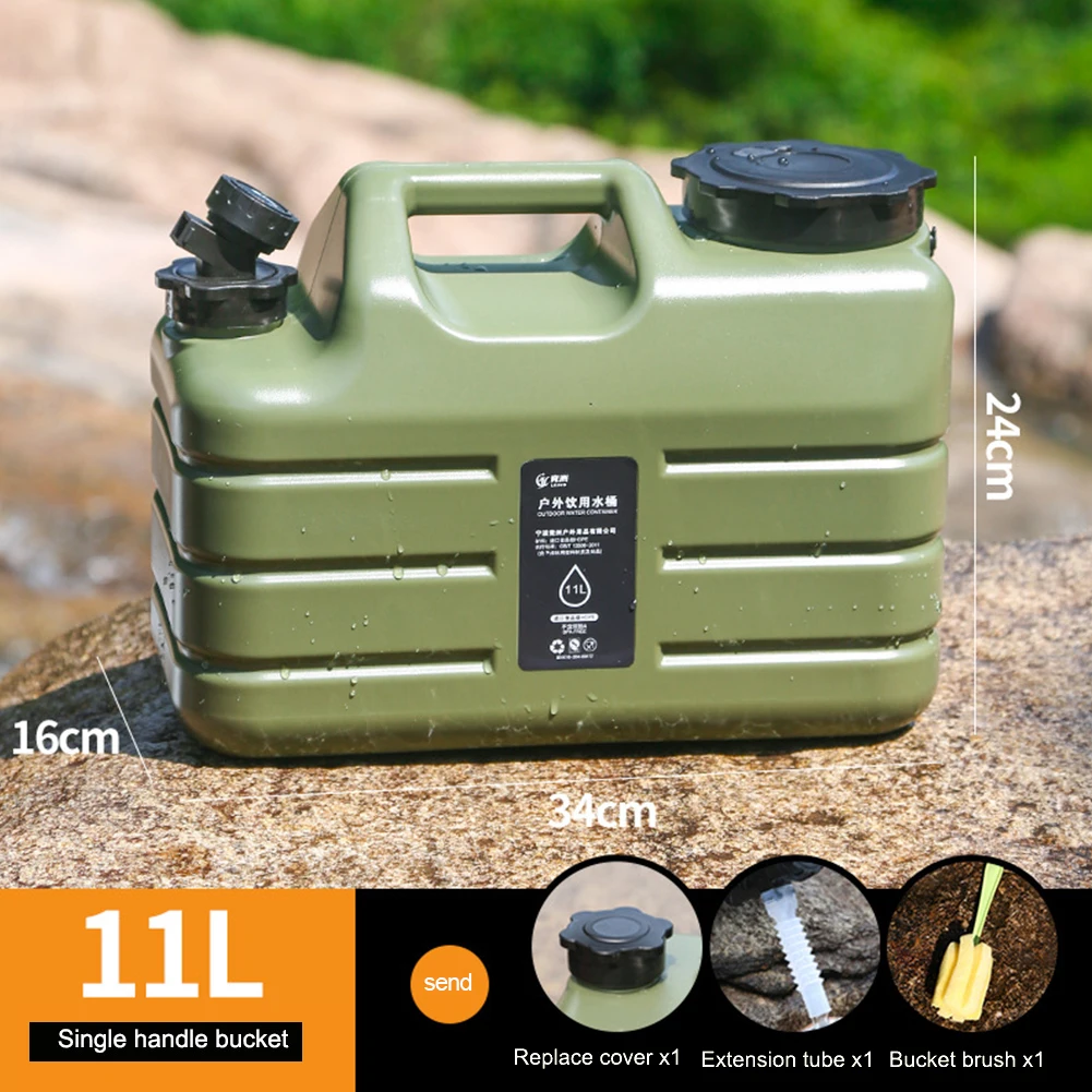 11L Outdoor Water Bucket Huge Capacity Portable Camp Water Bag Portable Water Dispenser Water Pump Adapter Cover for Camping 2