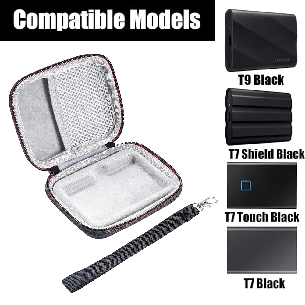 Portable Hard Drive Bag Hard Drive Case Electronic Accessories Case For Samsung T7 Shield/T9 Portable SSD