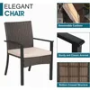 Outdoor Patio Rattan Wicker Chairs Set, Outdoor Patio Wicker Rattan Dining Chair Set of 4, 4 Woven Rattan Wicker Patio Chairs 4