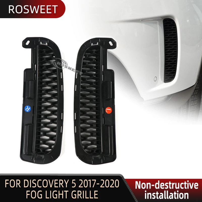 

Front Bar Air Vents Mesh Bumper Grills Fit For Land Rover Discovery 5 Accessories 2017 2018 2019 2020 L462 Fog Lamp Grille