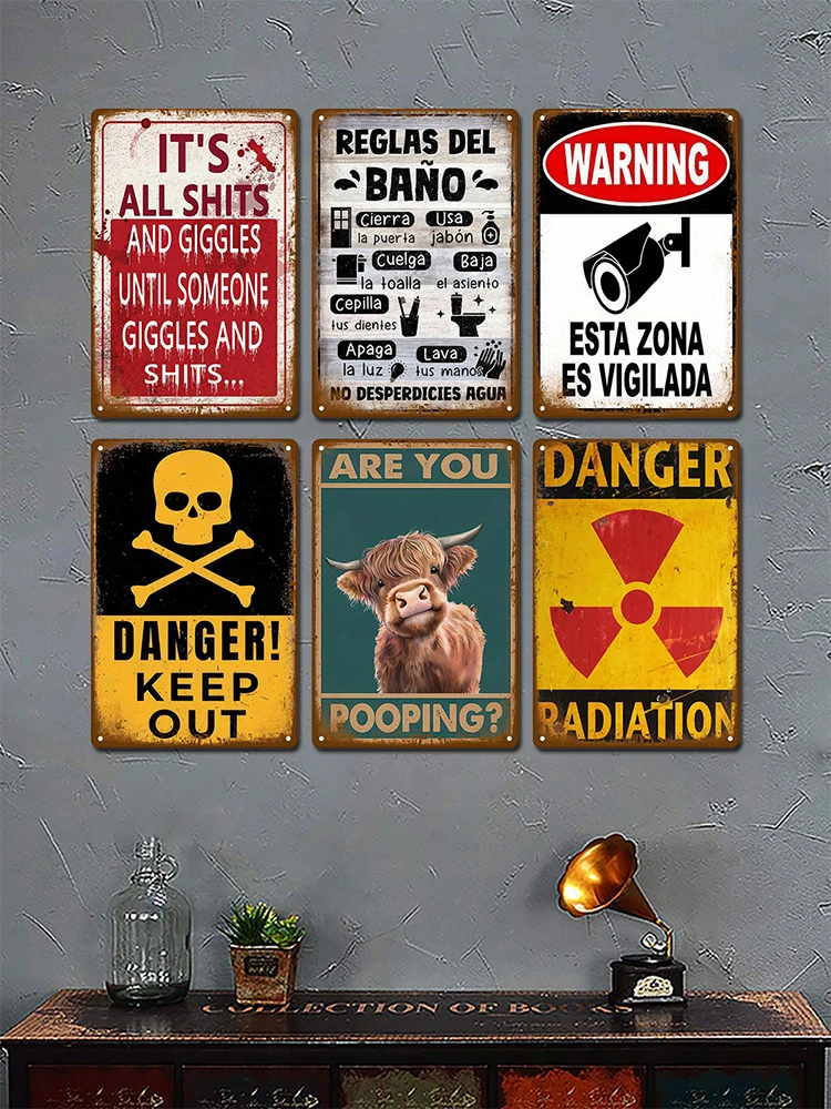 Vintage Metall Zeichen Platten Zinn Zeichen Poster Man Cave Bar Retro Wand Kunst Wandbild Outdoor Haus Badezimmer Home Room Dekorationen Dekor – Detail 3