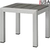 Weather Resistant Outdoor Patio Side Table Anodized Aluminum Modern Accent Table Easy Clean Durable Poolside Backyard Porch 1