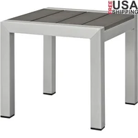 Weather Resistant Outdoor Patio Side Table Anodized Aluminum Modern Accent Table Easy Clean Durable Poolside Backyard Porch 1