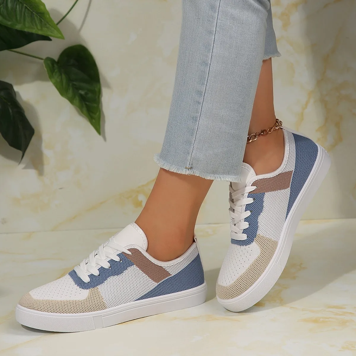 2024 Women's Autumn Simple Solid Color Comfortable Non-slip Loafers Outdoor Shallow One-leg Mesh Breathable Vulcanized 36-43