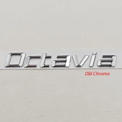 3D ABS Chrome Black Logo Emblem Letters Car Rear Trunk Badge Sticker Accessories (Octaiva Chrome)