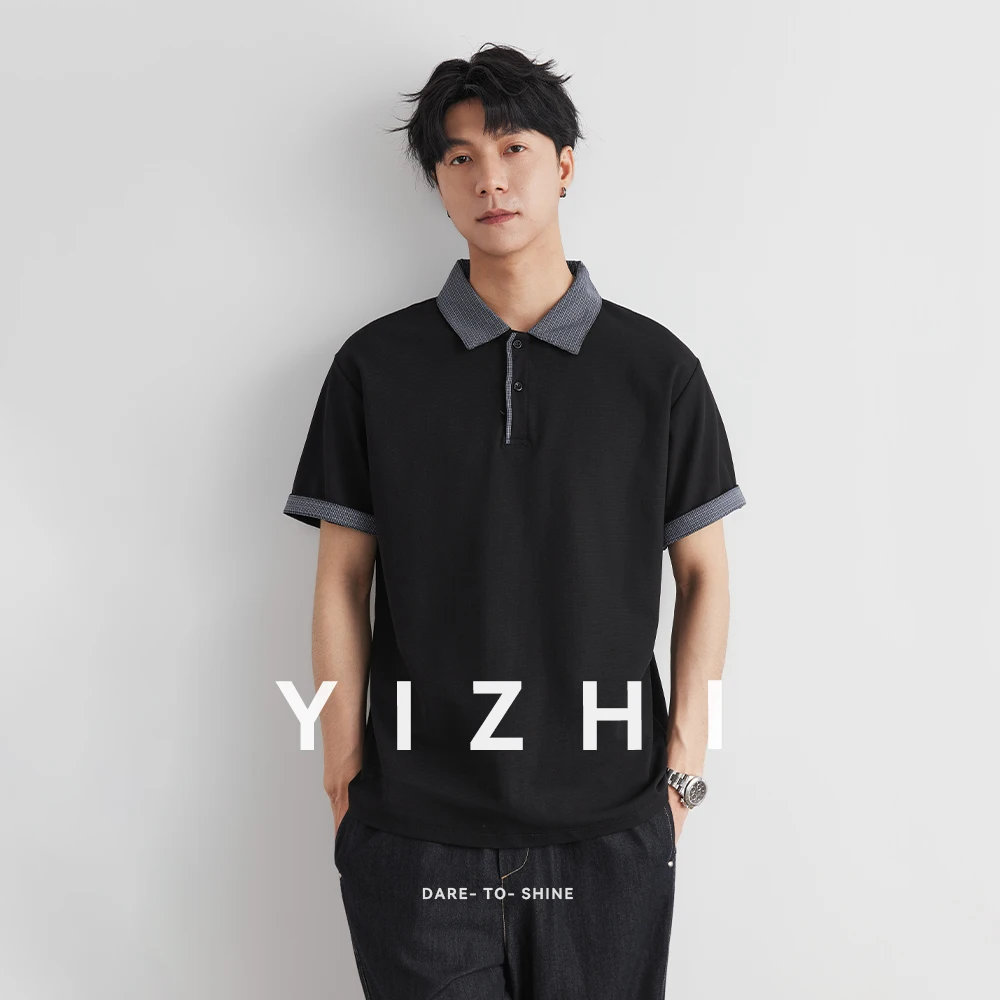 Polo da Uomo alla Moda con Colletto a Quadri, Nuova Collezione Estiva 2026, T-Shirt Casual Traspirante e Comoda per l'Uso Quotidiano e il Pendolarismo - immagine 2