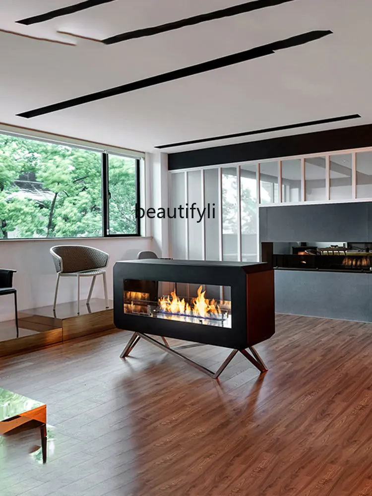 

American Atomization Fireplace Mantel Simple Living Room Curio Cabinet Italian Atomization Simulation Flame Entrance Rack