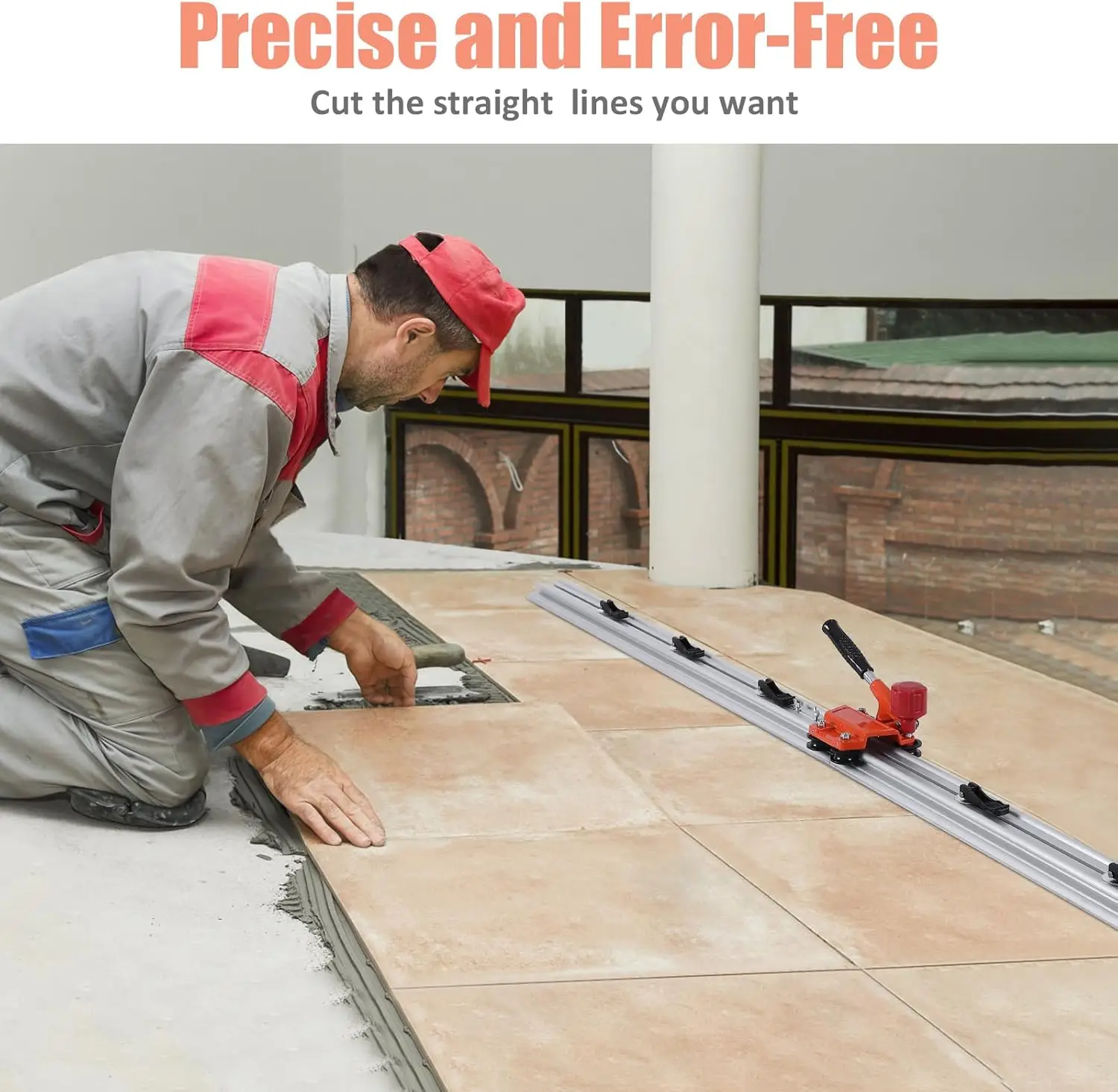 Large Format Tile Cutter with Case, Flytohom Manual Tile Cutter for Cutting Large Porcelain Ceremic Tile from 0.12 to 0.47" Thic 5