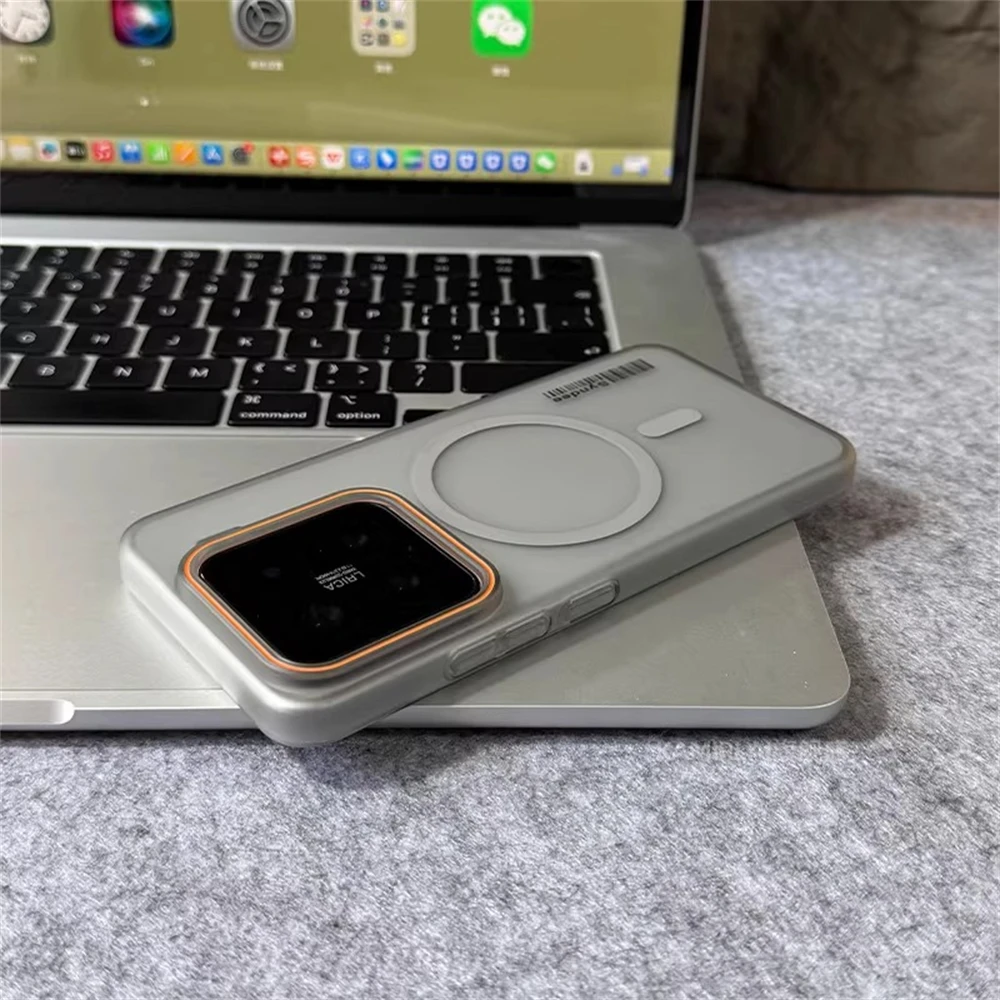 Ultradünne, matte, durchscheinende Barcode-Hülle für Xiaomi Mi 17 15 15T Pro 14 Ultra 14T 13, magnetische kabellose Lade-harte PC-Abdeckung – Detail 2