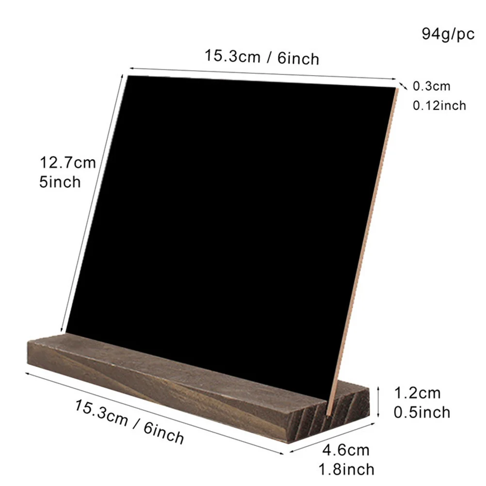 Mini Tabletop Chalkboard Signs Black Rustic Wood Base Stands Removable Board Liquid Chalk Markers Clear Images