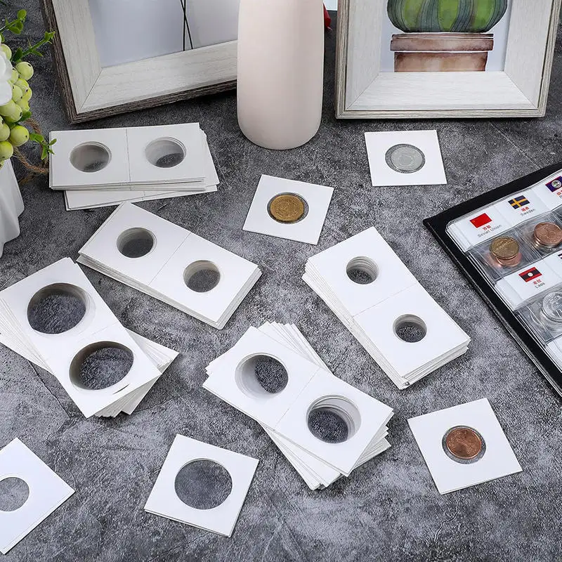 50PCS Platz Karton Fall Münze Album Gedenk Münze Papier Schutz Clip Münze Liefert Lagerung 20,5/23/25/27,5/31,5/40mm – Detail 6