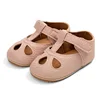 Infant Newborn Baby Solid Color PU Leather Shoes Anti-Slip Soft Sole Princess Shoes Toddler Hollow First Walking Shoes 0-18Month 2