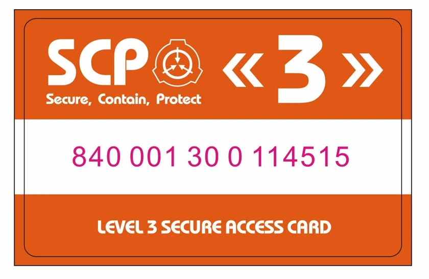 SCP foundation GUARD secret PVC hardcard Special Logo Cosplay
