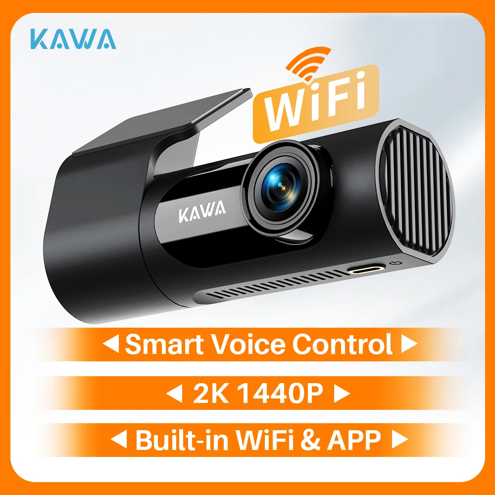 1440P KAWA Car DVR D6 Dash Cam 2K Video Recorder WiFi/App