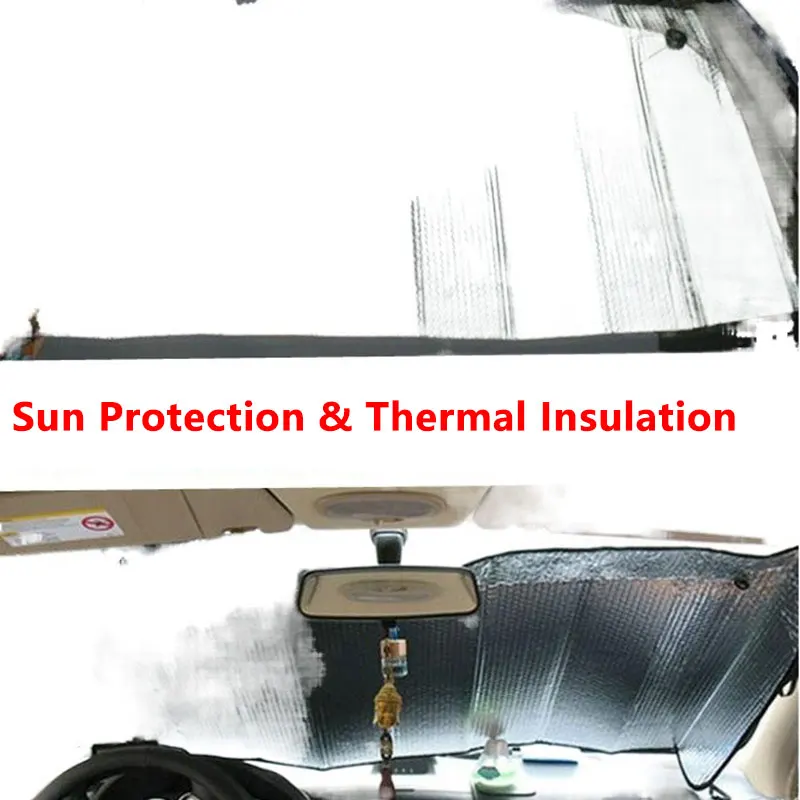 Parasole Anteriore e Posteriore per Auto, Protezione Solare Estiva per Parabrezza, Isolamento Termico, Parasole per Finestrini, Protezione Solare per Interni Auto - immagine 6