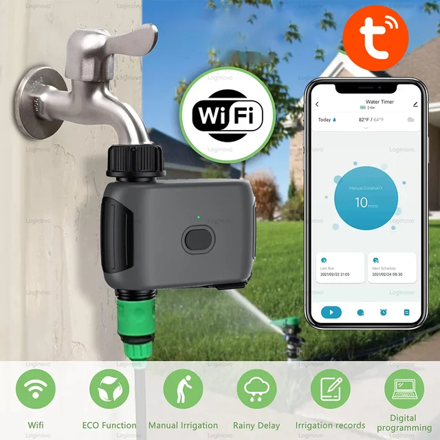 Tuya WIFI Garden Watering Timer Automatic Sprinkle Water Timer Valve Smart Home Automation Irrigation System For Alexa Google 1