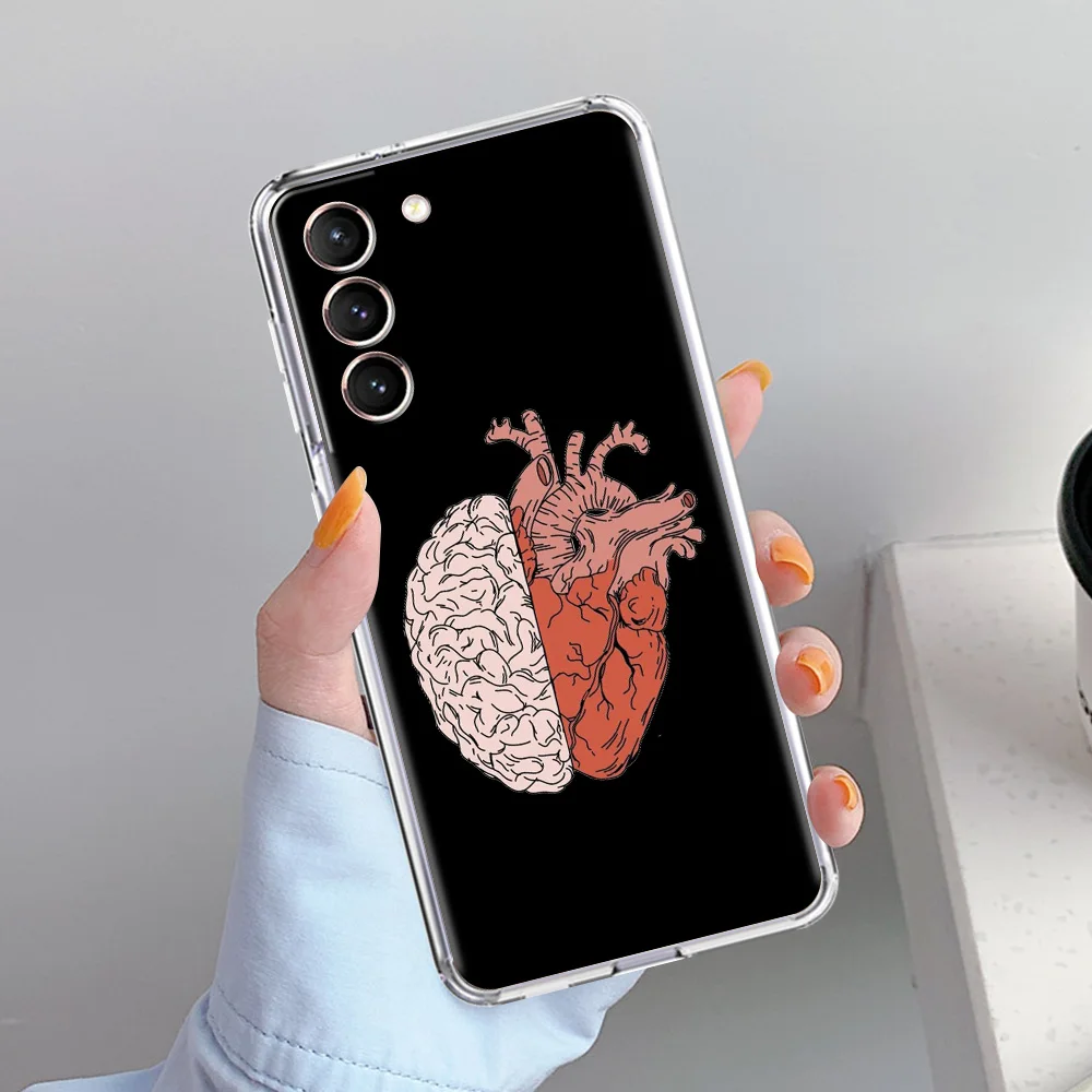 Soft Clear Phone Case with Creative Heart Medical Design