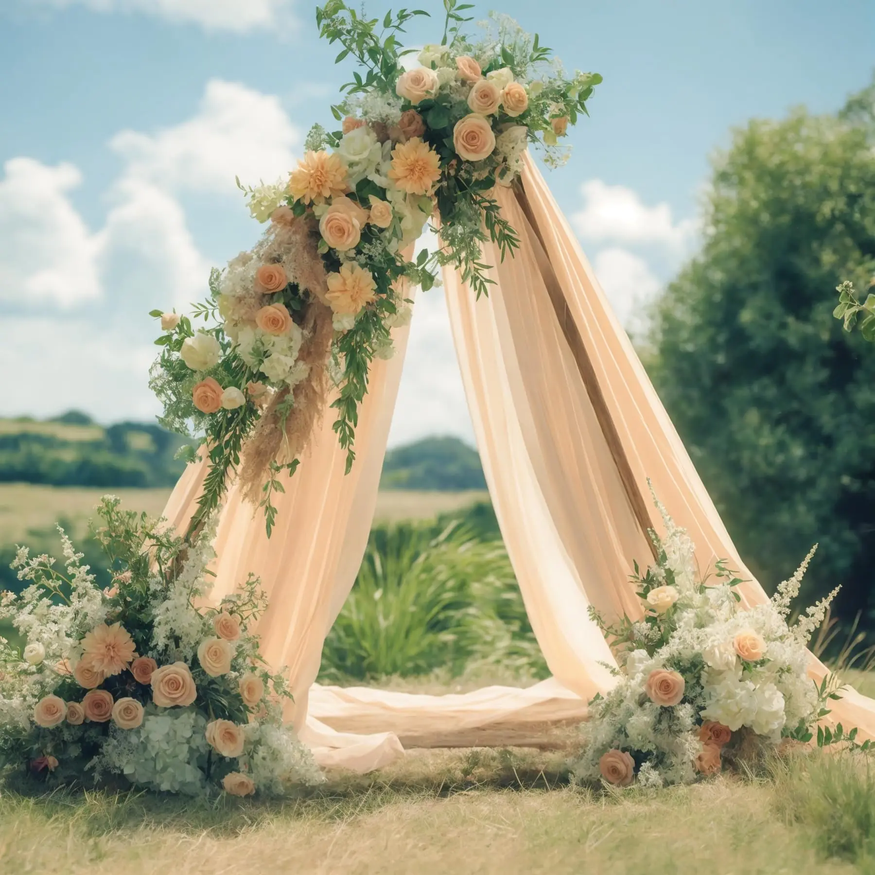 Chiffon fabric curtains 6/10M for wedding arch ceremony reception decorations party stage bridal shower