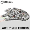 New 1381 Pcs Space Millennium War Ship Spacecraft Set Falcon Alien MINI 75105 Figure Model Building Blocks Bricks Toy Kids Gift 1