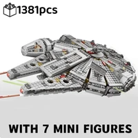 New 1381 Pcs Space Millennium War Ship Spacecraft Set Falcon Alien MINI 75105 Figure Model Building Blocks Bricks Toy Kids Gift 1