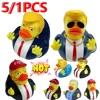 5/1pcs Trump Rubber Duck Baby Bath Toys Trump Merchandise Rubber Duckies Funny Duck Toy for Kids Gift Baby Showers Bath Time 2