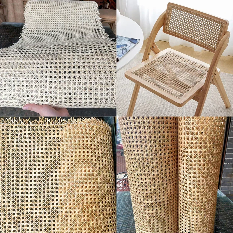 40cm 45cm Wide 0.3-5m Length Natural Real Rattan Webbing Roll Cane Wicker  Sheet for Chair Table Furniture Repairing Material Hot