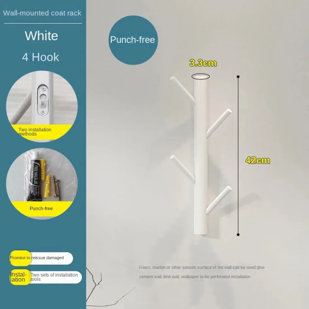 Home Hanger Solid Wood Wall Hanging Tree Branch Clothes Rack Clothes Hook Home Storage Living Room Non Perforated