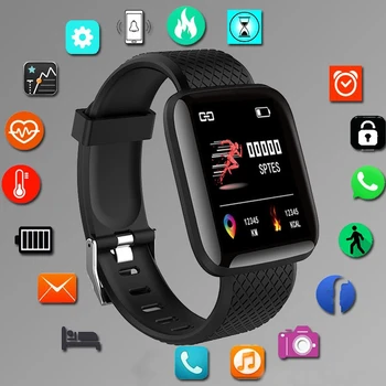 116 Smartwatch Men Women Wristwatches Smart Watch Message Fitness Monitor Bracelet BirthdayGift Electronic Clock For Android IOS 1