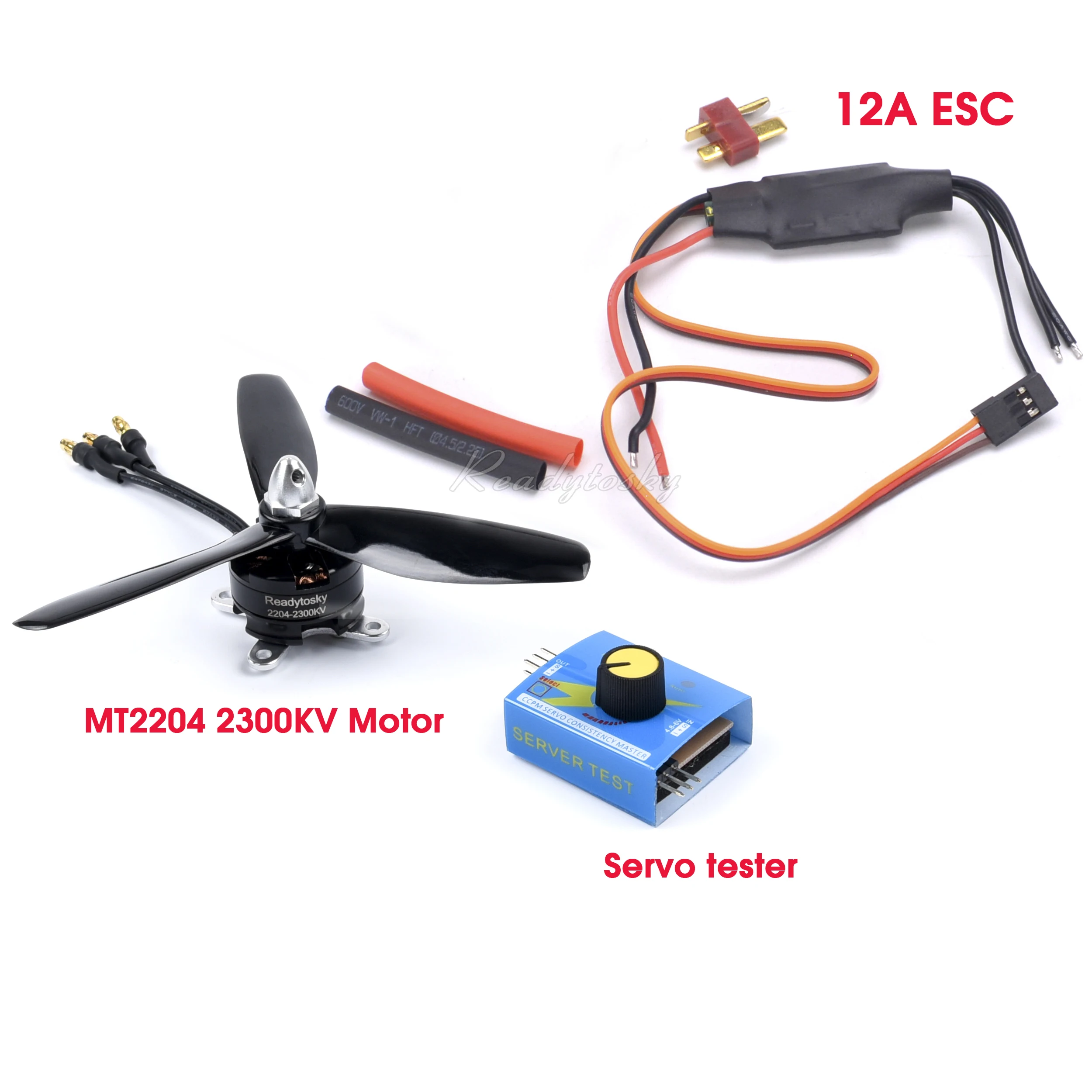 High Power Airplane ESC MT2204 2204 2300KV Brushless Motor 12A ESC SG90 Servo & Servo Tester for RC Aircraft DIY Toy Fan