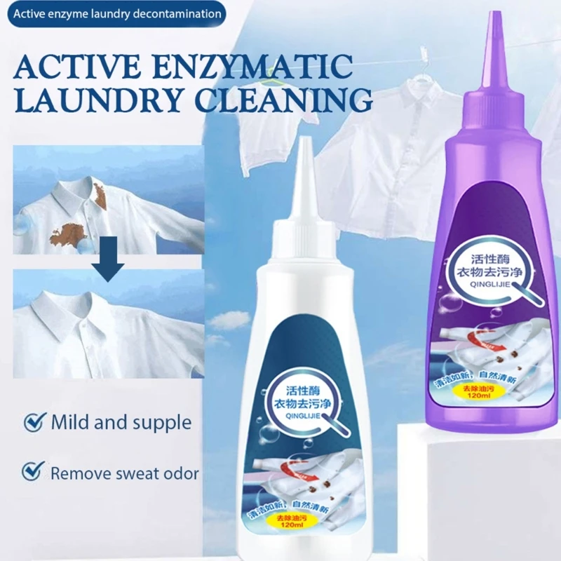 

120ml Laundry Stain Removers Spray Portable Active Enzyme Clothing Stain Removal Agents For Down Jacket T-shirt