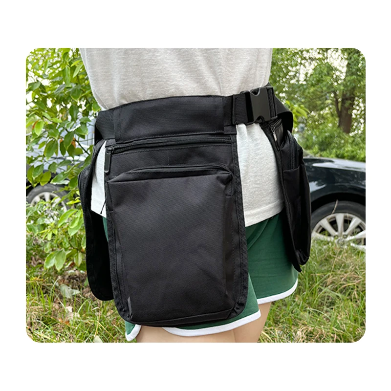 Oxford Large Capacity Bag Multi functional Portable Waist Bag Fashion Trend Thickened Work Service Kit Black