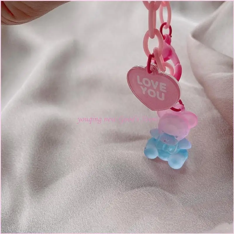 57qa Valentinstag Geschenk Buntes Armband Gummi hübsches Bärenarmband für Frauen Mädchen – Detail 7